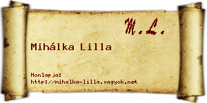 Mihálka Lilla névjegykártya